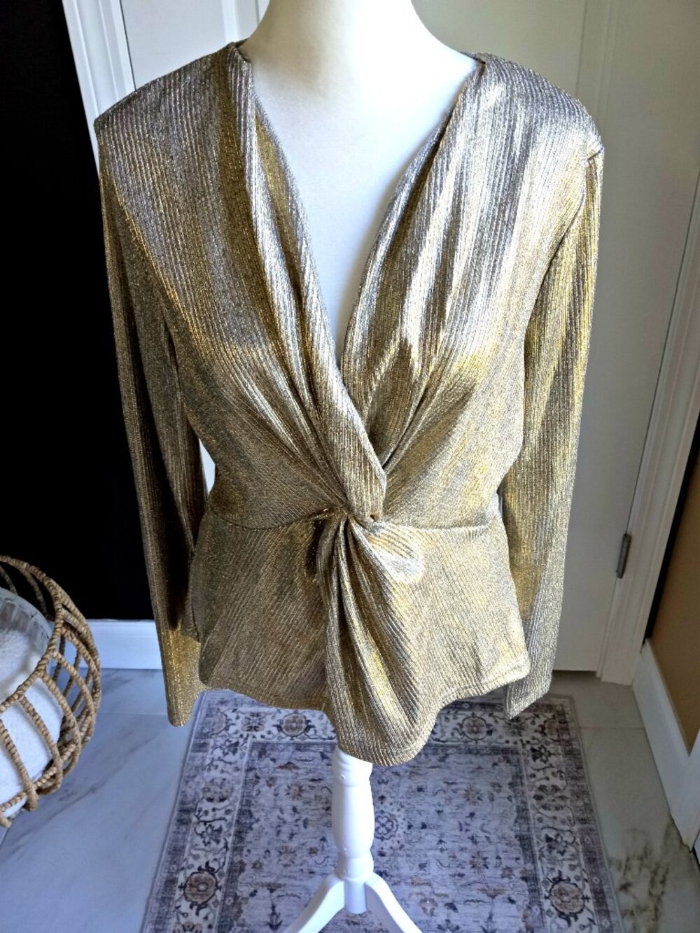 NEW! METALLIC GOLD BLOUSE By ALICE BLUE